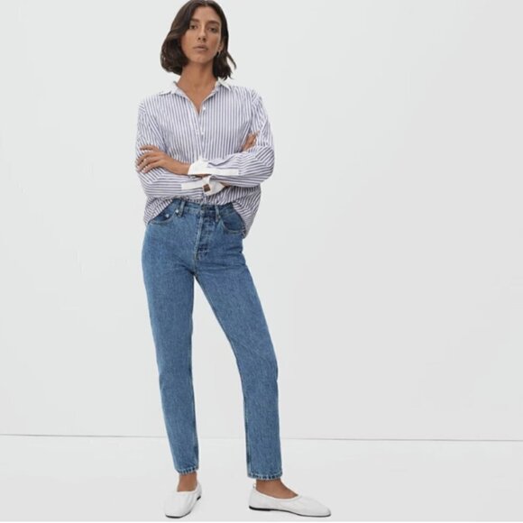Everlane 90's Light Wash High Waisted Cropped Cheeky Jeans - 25 - Picture 1 of 12